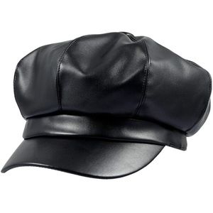 Women’s Faux Leather Newsboy Hat!